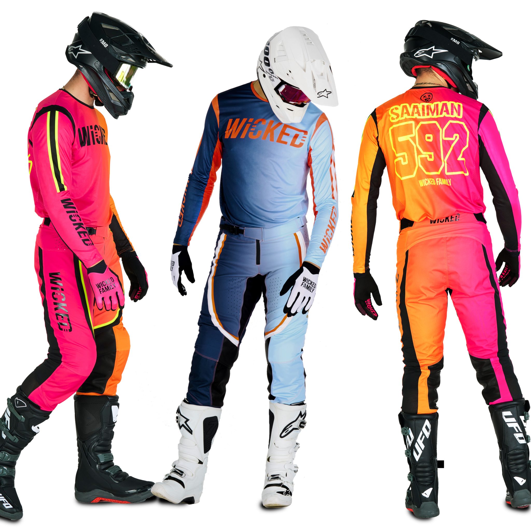 Wicked Family Blaze MX Jersey – Youth, Orange/Blue – The Wicked Family