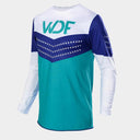 Frontside of teal block mx jersey
