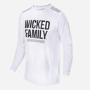 Front of a solid White dirt bike jersey 