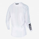 Back of solid White dirt bike jersey 