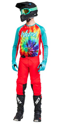 Tie dye teal/red
