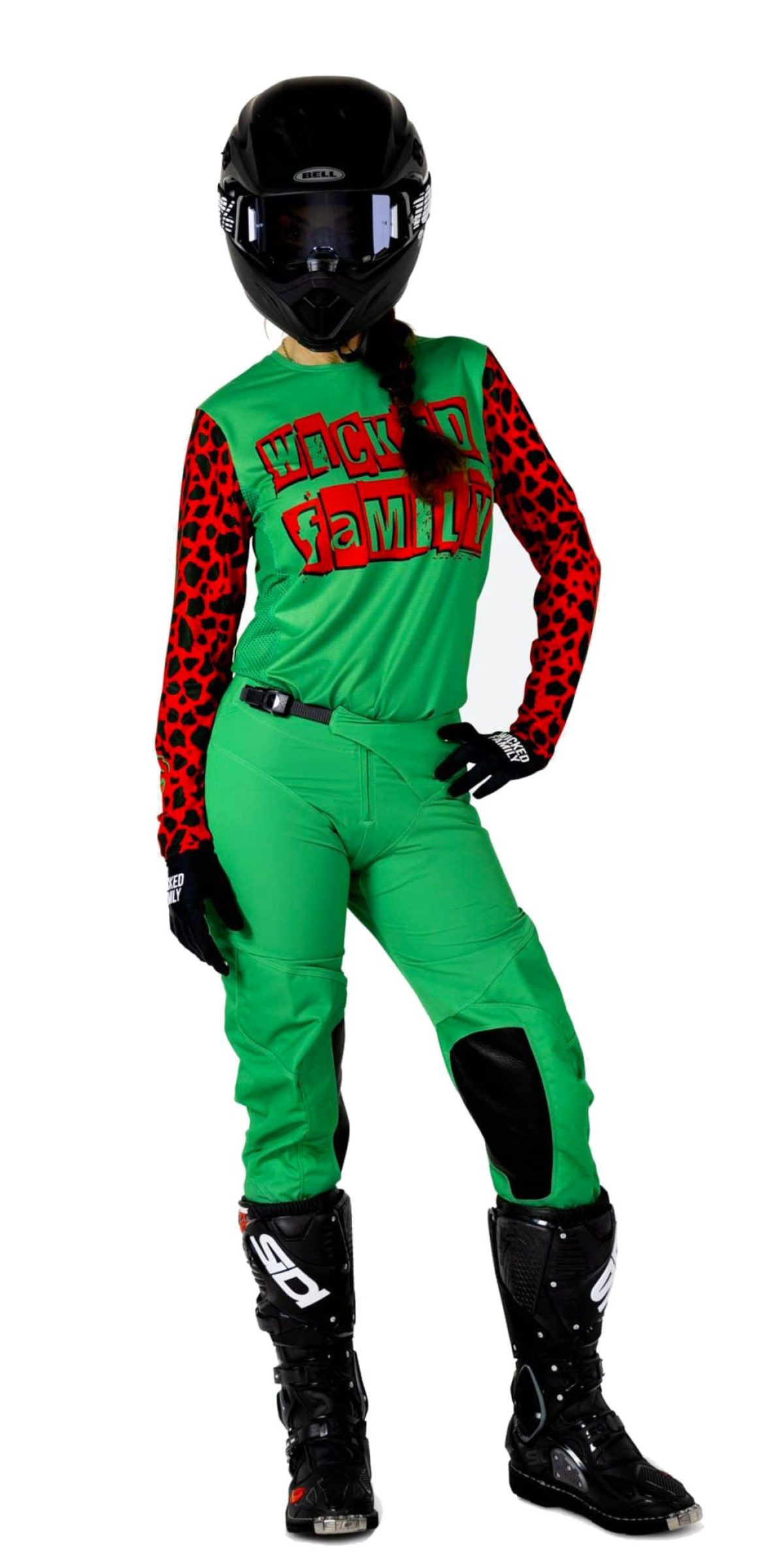 Green and black 2024 dirt bike gear